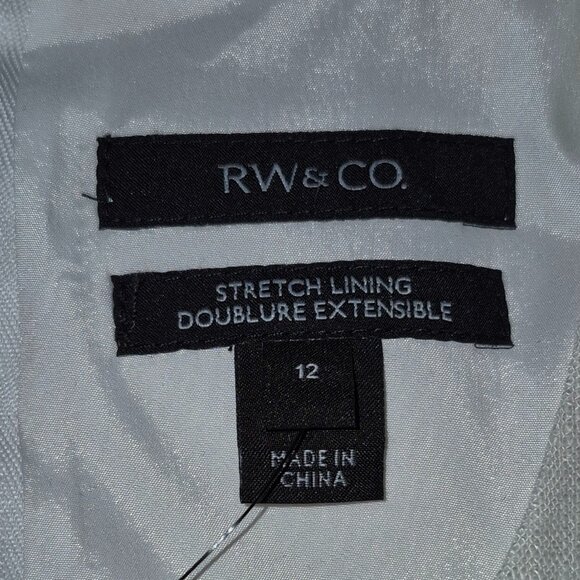 NWT RW & Co Lined Cream Linen Blend Dress (12) - Picture 5 of 8